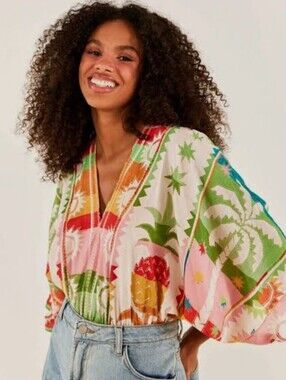 FARM Rio Rainbow Sunset Bodysuit Sz L